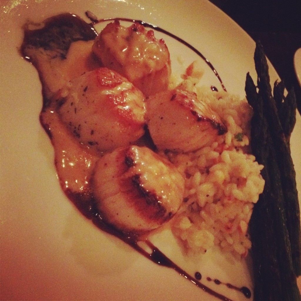 Scallops and lobster risotto
